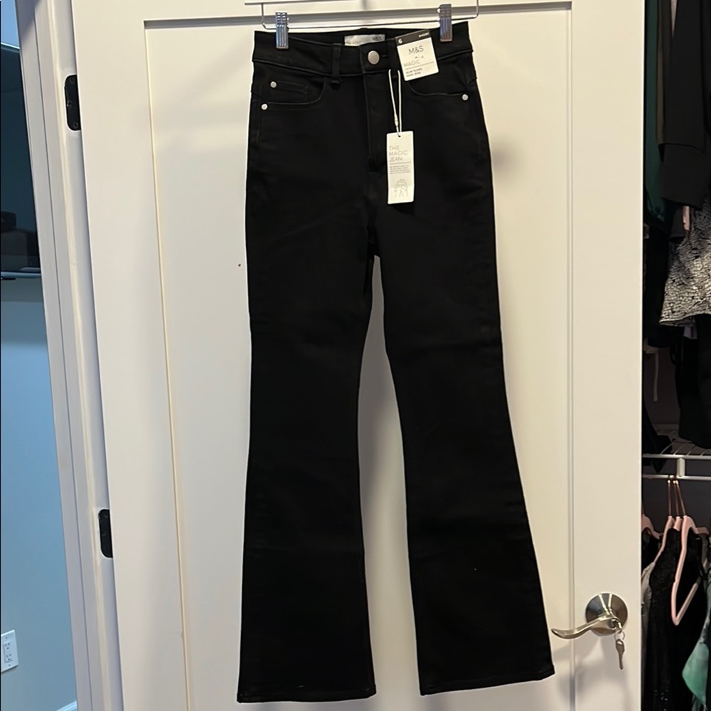 Saks Black Flare & Wide Leg Jeans